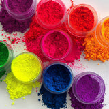 Neon Powder Pigments Eyeshadow Palette Bright Eye Shadow Pallete Fluorescent Matte Mica Dye Luminous Colorant Body Makeup Set
