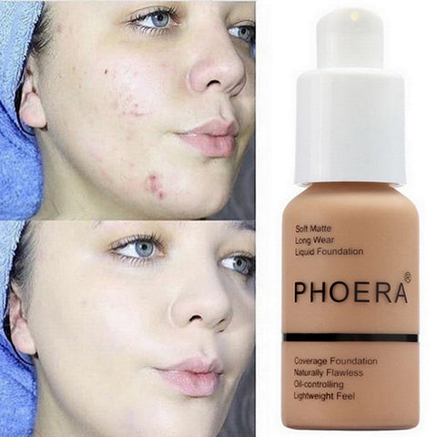 PHOERA Soft Matte Light Cream Long Lasting Liquid Face Foundation Makeup Coverage Foundation Natural Oil Control Maquiagem New