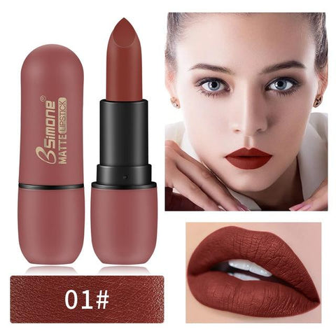 Matte Lipstick Cosmetic Waterproof Long Lasting Pigment Velvet Sexy Lip Non-stick cup does not fade Lipstick new 2019 TSLM1