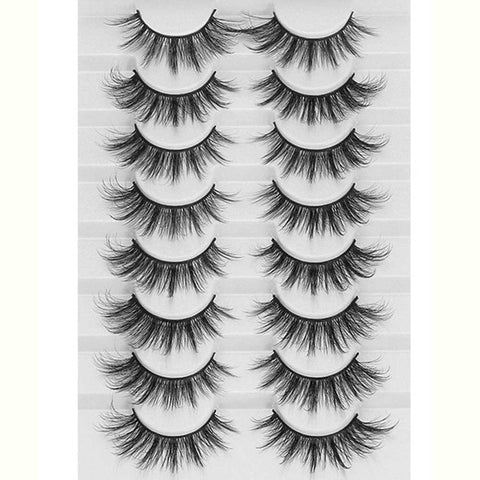 8 3D Faux Mink Eyelashes Natural Wispy