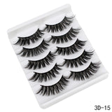 5Pairs 3D Faux Mink Hair False Eyelashes Natural/Thick Long Eye Lashes Wispy Makeup Beauty Extension Tools