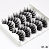 5Pairs 3D Faux Mink Hair False Eyelashes Natural/Thick Long Eye Lashes Wispy Makeup Beauty Extension Tools
