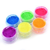 6 Colors Fluorescent Neon Powder Eyeshadow Glitter Matte Shimmer Glow In Dark Eye Shadow Matte Cosmetics Beauty Makeup