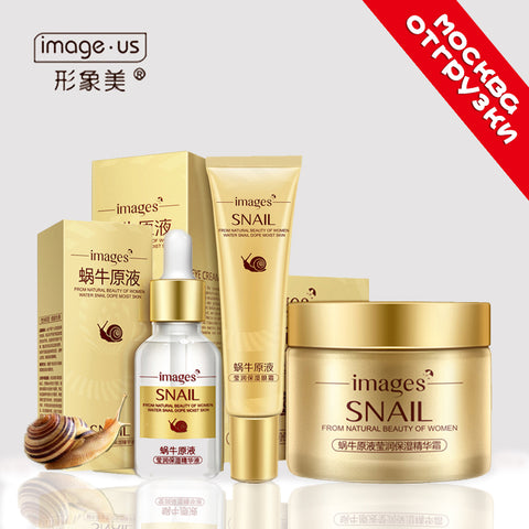 3 pcs Snail Face Skin Care Set Day Cream/ Essence/ Eye Cream Anti Aging Repair Whitening Nursing Anti Dry Facial Snail Skin Set