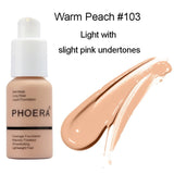 PHOERA Soft Matte Light Cream Long Lasting Liquid Face Foundation Makeup Coverage Foundation Natural Oil Control Maquiagem