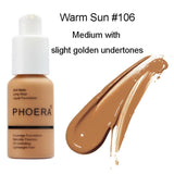 PHOERA Soft Matte Light Cream Long Lasting Liquid Face Foundation Makeup Coverage Foundation Natural Oil Control Maquiagem