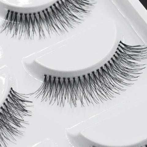 Natural Black Long Sparse Cross Faux Eyelashes Fake Eye Lashes Extensions Makeup Tools
